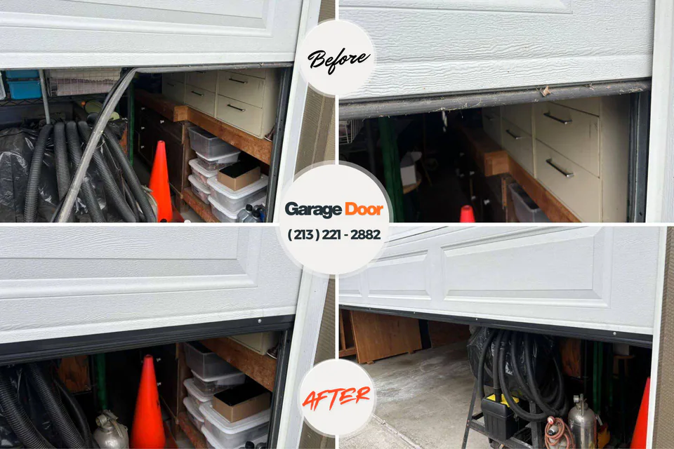 Before and after: garage door repair Orangeville, IL